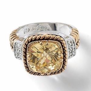 Lia Sophia Lemon Chiffon Gold/Silver Rhodium Ring